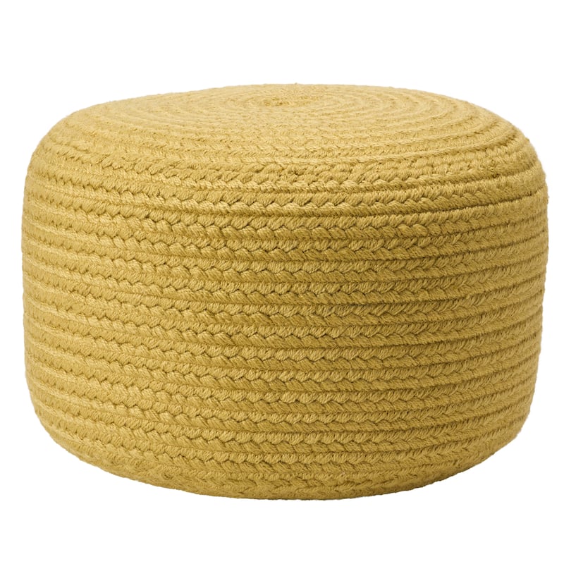 Jaipur Living Saba Solar Round Indoor/Outdoor Polyester Pouf Ottoman/Foot Stool - 18"X18"X12"