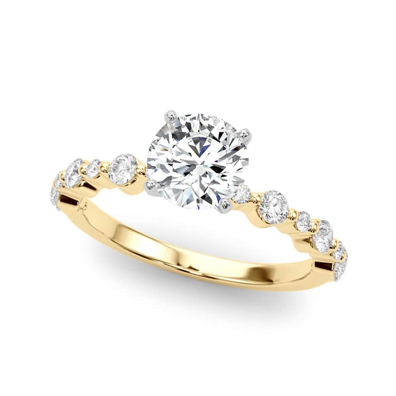 Auriya 14k Yellow Gold Lab Grown Round Diamond Engagement Ring 0.50 to 5.00 ct. tw. (F-G VS) - 2.50 ct. center - 8