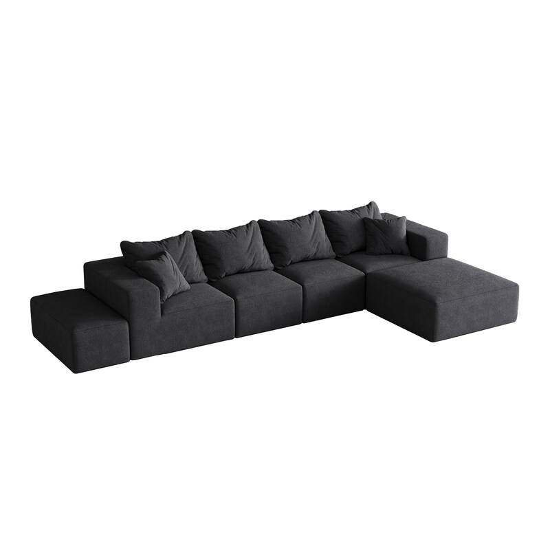 Living Room Modular Couch Chenille Upholstered Sectional Sofa Set