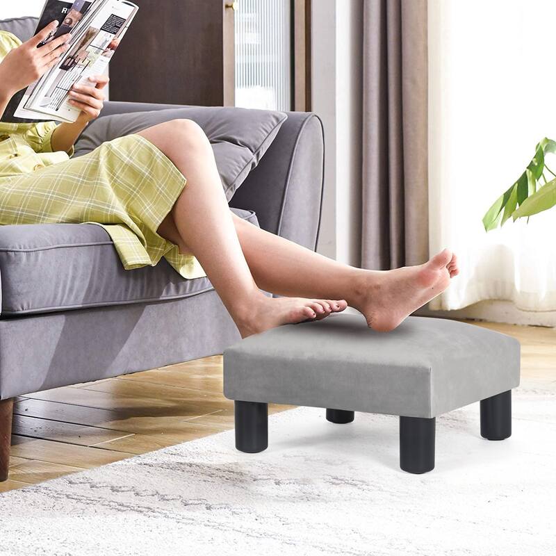 Adeco 15'' Small Ottoman Upholstered Foot Rest