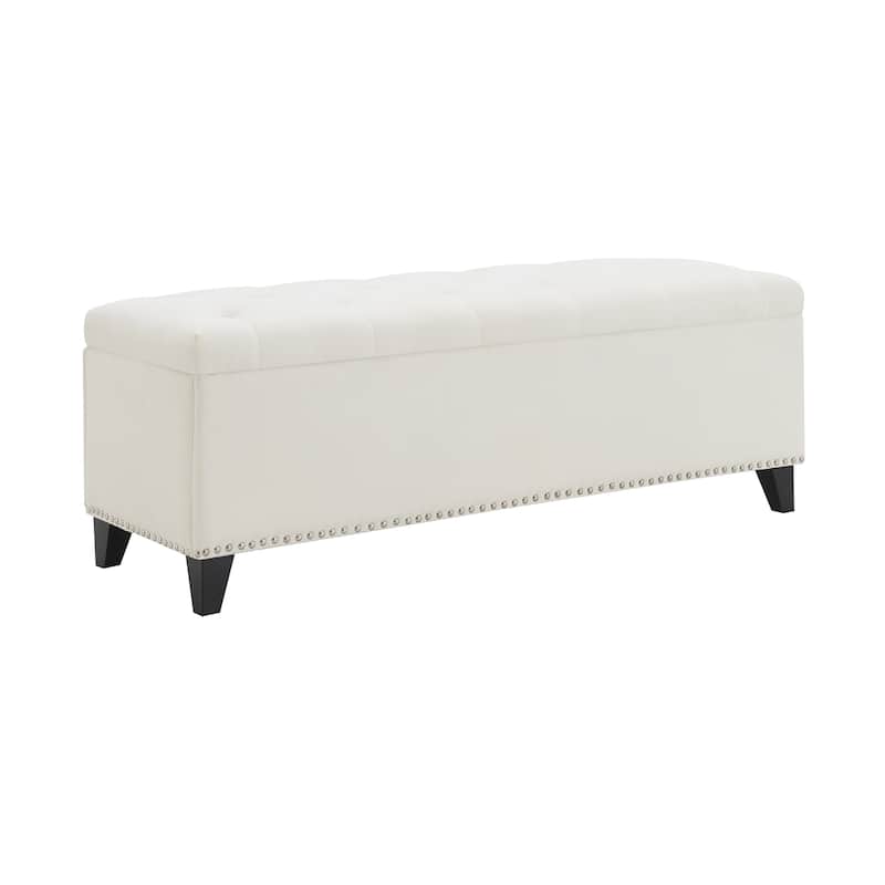 47.5" Storage Bench Ottoman Bench with Safety Close Hinge, End of Bed Bench Indoor Bench Lounge Bench Leisure Bench