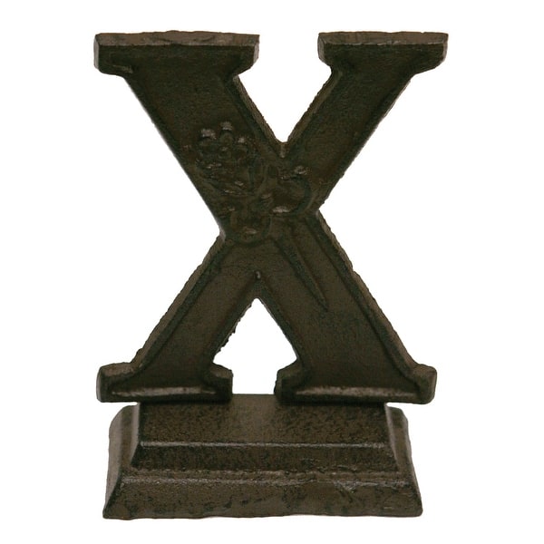 Iron Ornate Standing Monogram Letter X Tabletop Figurine 5 Inches ...
