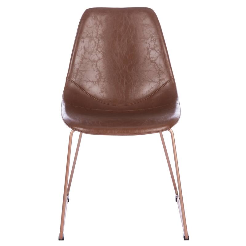 SAFAVIEH Cordia Mid-Century Faux Leather Dining Chair (Set of 2) - 20.3" W x 22" L x 31.5" H - 20.3" W x 22" L x 31.5" H