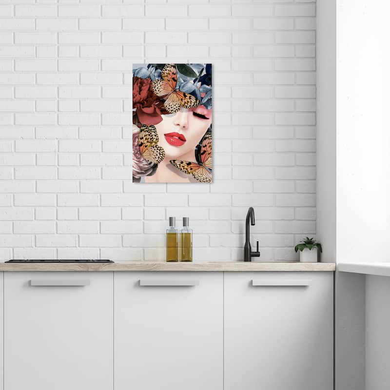Wynwood Studio Canvas Fashion and Glam Monarch in the Meadow Pink and Pastel Pink Glam Wall Art Canvas Print - 24 x 16