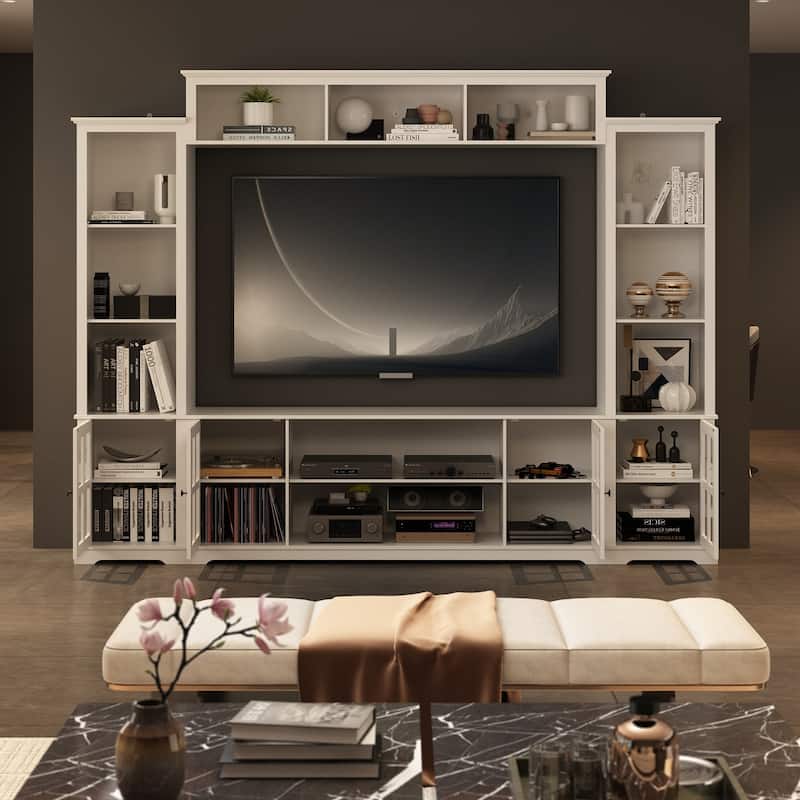 Home Modern Entertainment Center Large Tv Stand Console Table Modular