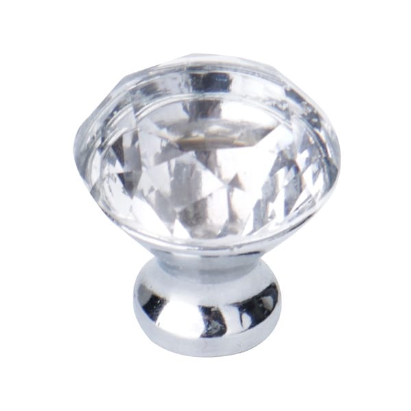 30mm Dia Crystal Knobs Round Shape Knob Drawer Pull Handle Cabinet Cupboard Wardrobe Dresser Decoration Clear - 1pcs