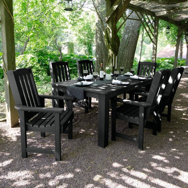 HIGHWOOD 7-Piece Outdoor Dining Set - 42" x 72" Table, Dining-height - Black