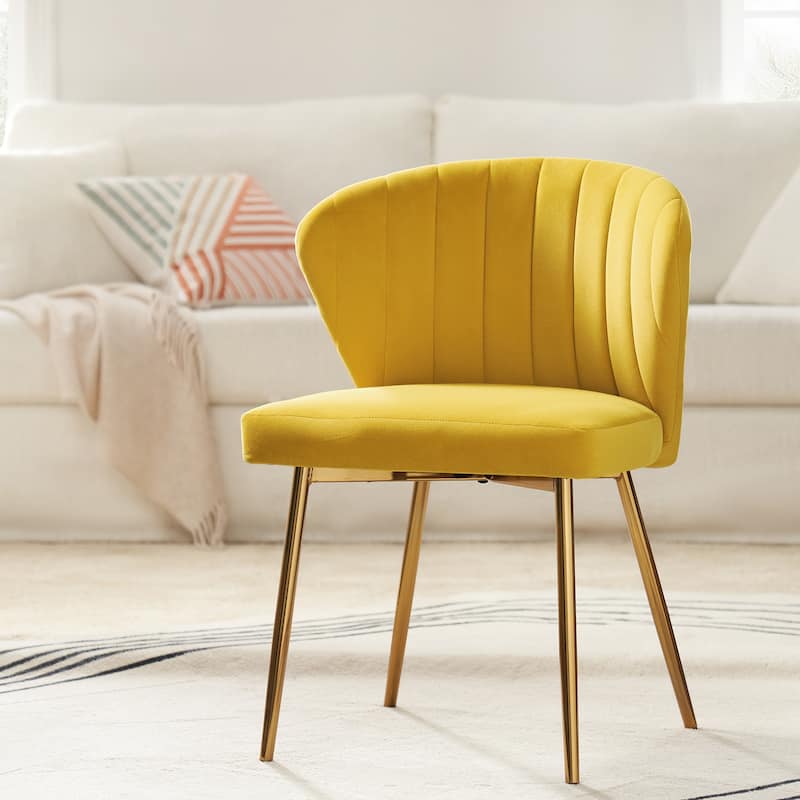 Aruna Accent Chair with Metal Legs 20''W X 19.5 ''D X 29''H by HULALA HOME