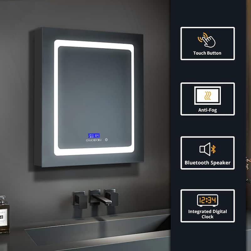 Bracciano 36 in. Surface-Mount LED Mirror Medicine Cabinet w/ Defogger