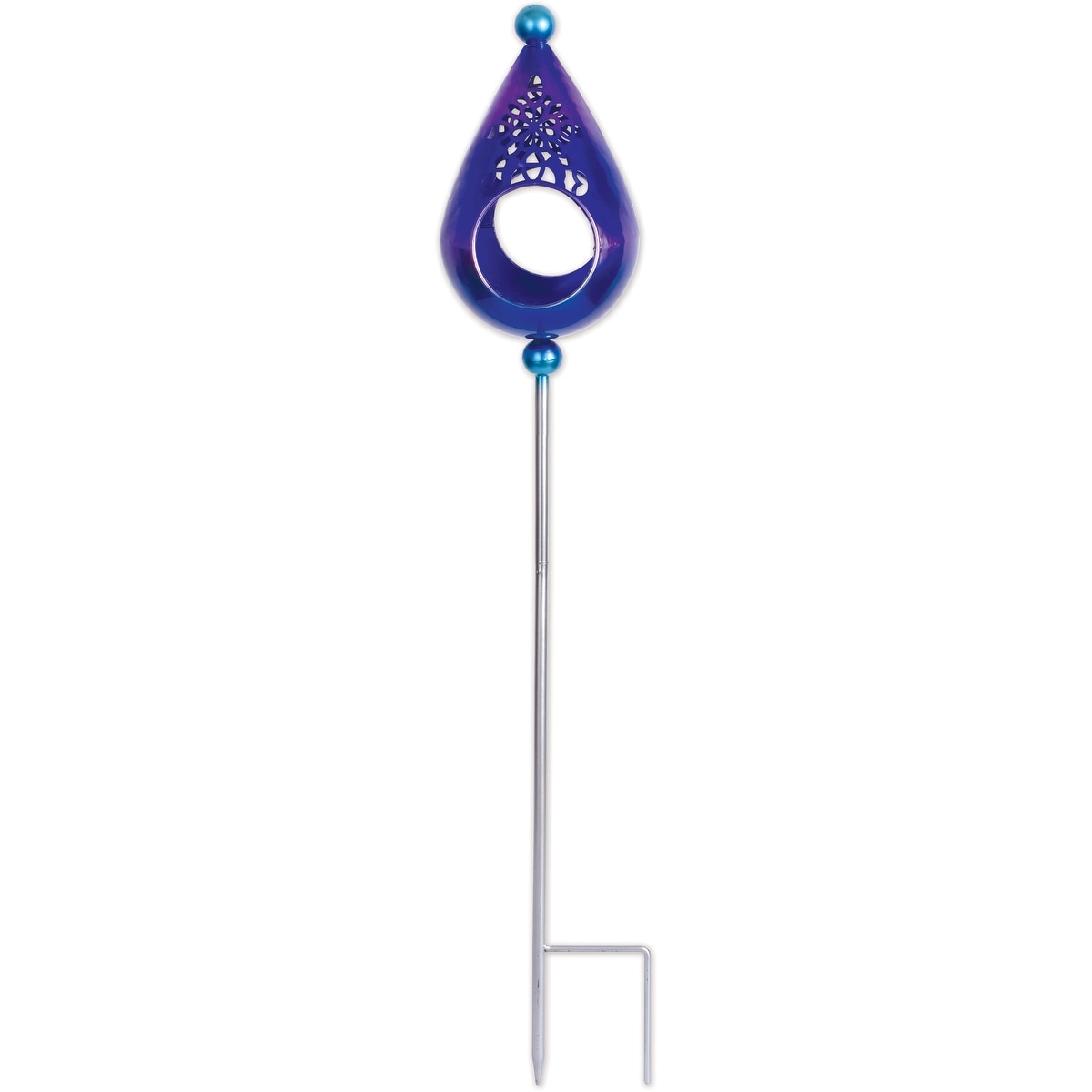 Tear Drop Blue Purple Birdfeeder Stake - 95514