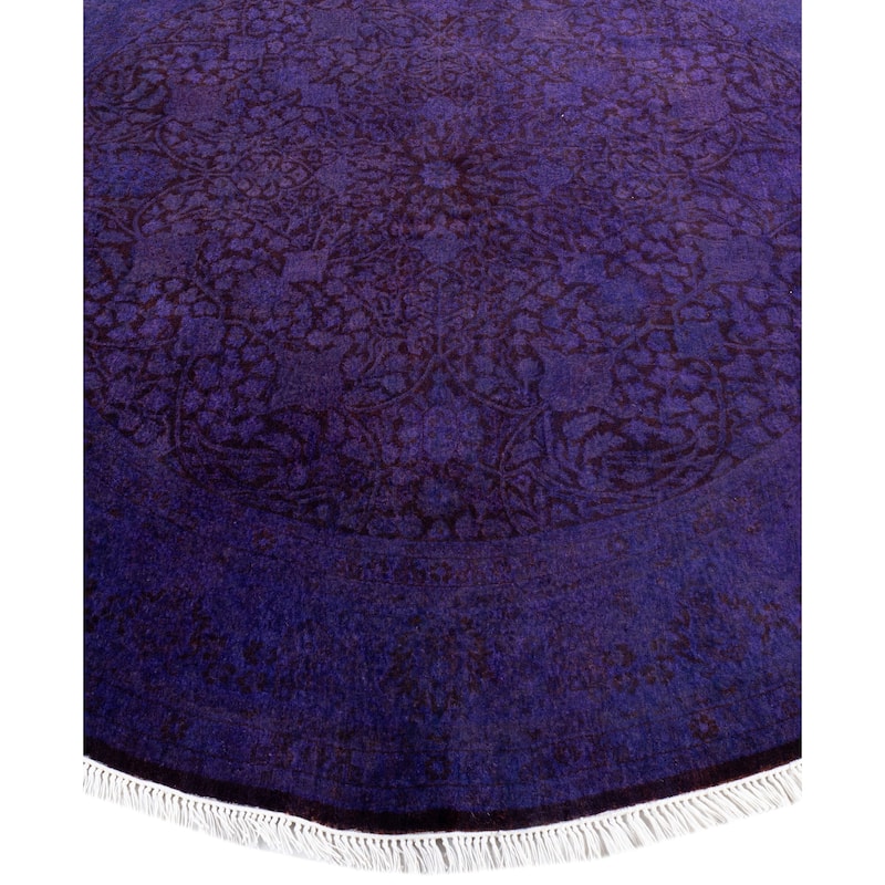 Overdyed One-of-a-Kind Hand-Knotted Area Rug - Purple - 6' 1" x 6' 1"