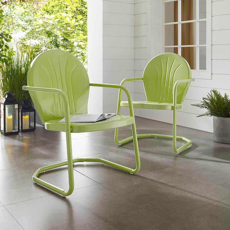 Crosley Griffith Metal Chair In Key Lime - 22 W x 28.2 D x 33.25 H