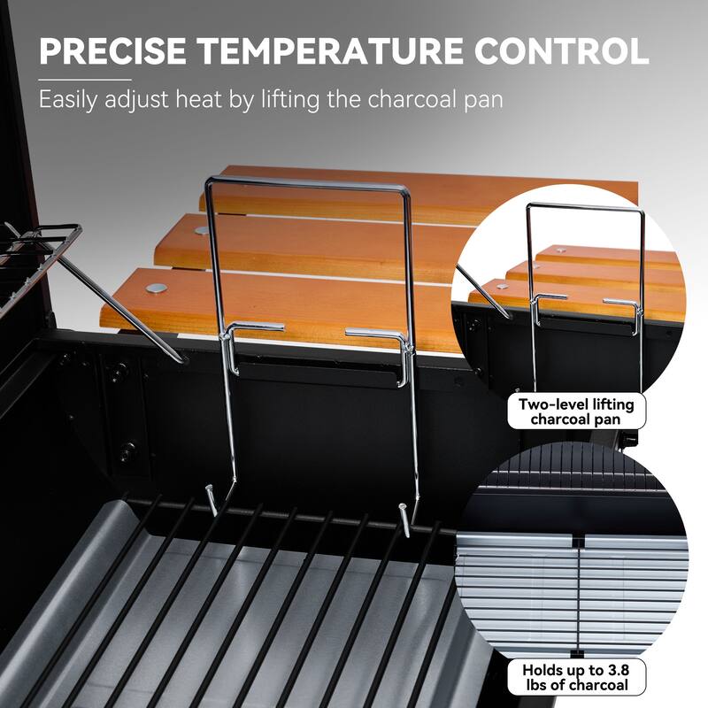 Royal Gourmet CC1624W Barrel Charcoal Grill with Offset Smoker