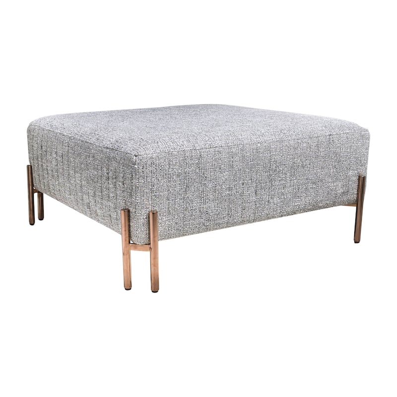 Sagebrook Home Modern Square Glam Upholstered Ottoman 18"H
