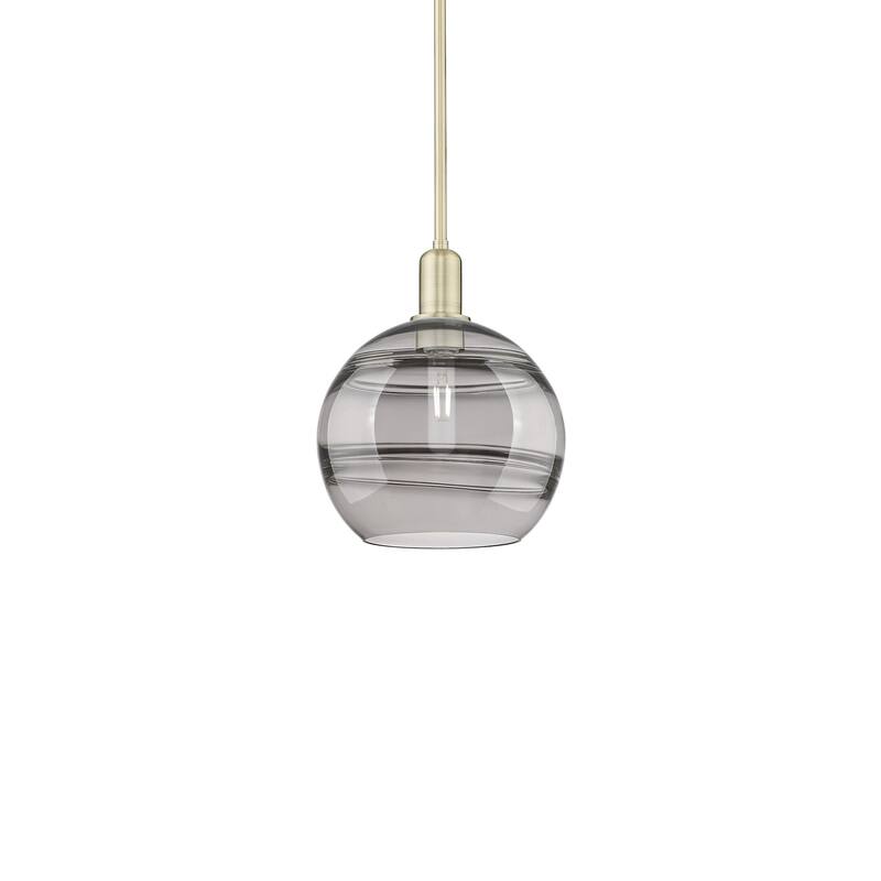 Innovations Lighting 716-1S-13-10 Rochester Pendant Rochester 10" Wide - Antique Brass / Light Smoke