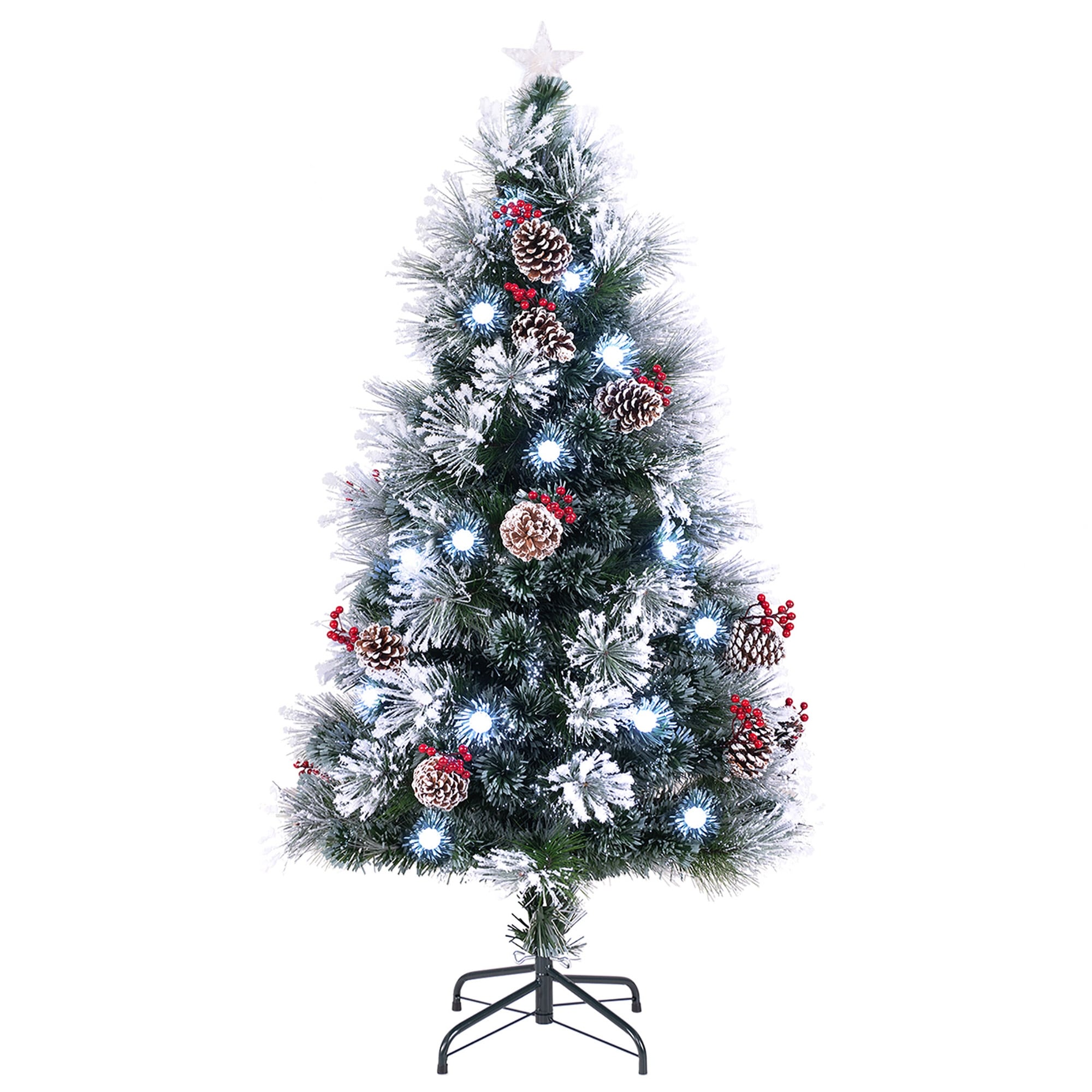 Gymax 5/6/7 FT Flocked Christmas Tree Artificial Xmas Tree