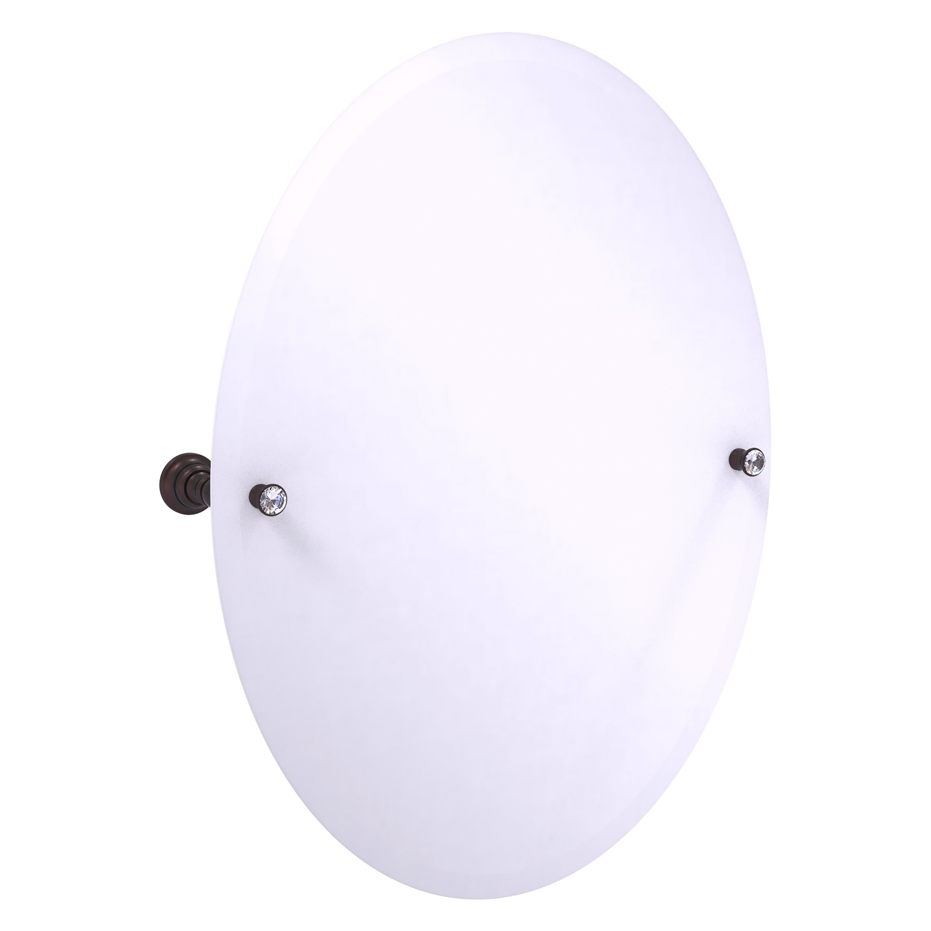 Allied Brass Carolina Crystal Collection Frameless Oval Tilt Mirror with Beveled Edge