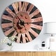 preview thumbnail 8 of 8, Designart 'Red Metal Country Wagon Wheel' Oversized Farmhouse Wall CLock