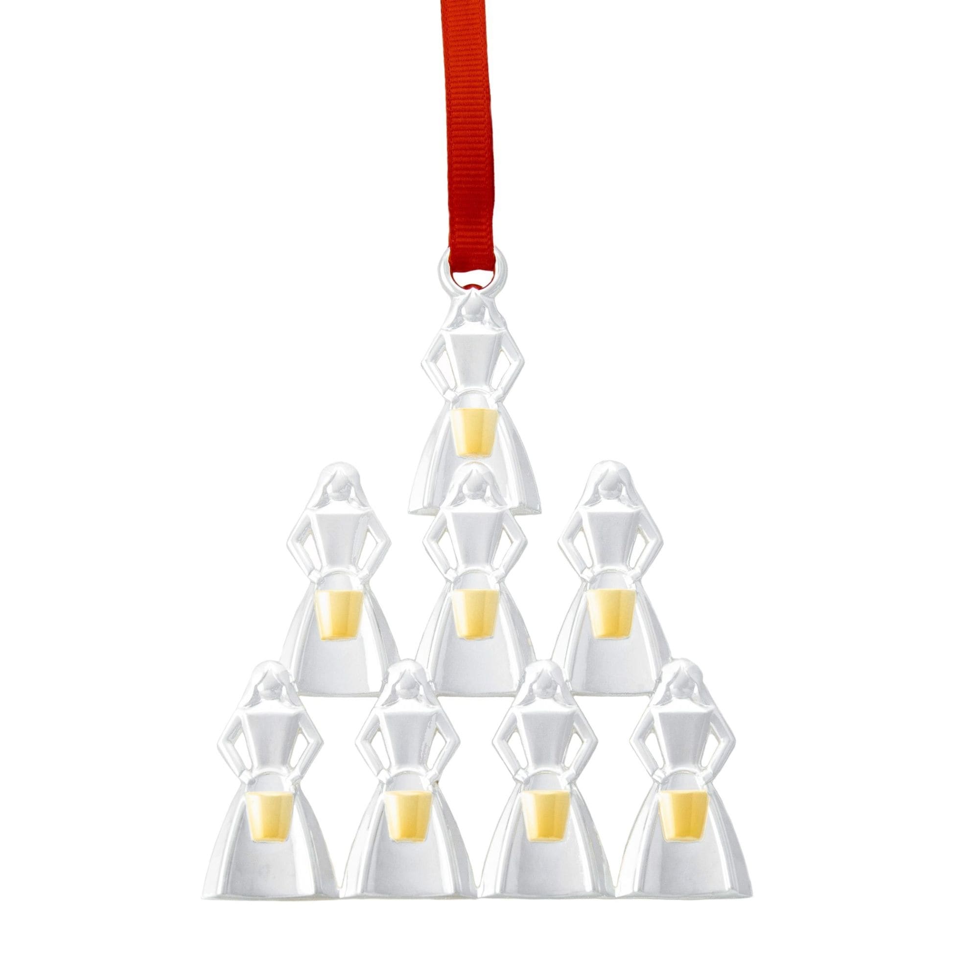 Nambe Twelve Days of Christmas Eight Maids a Milking Ornament - 4" W x 3" H