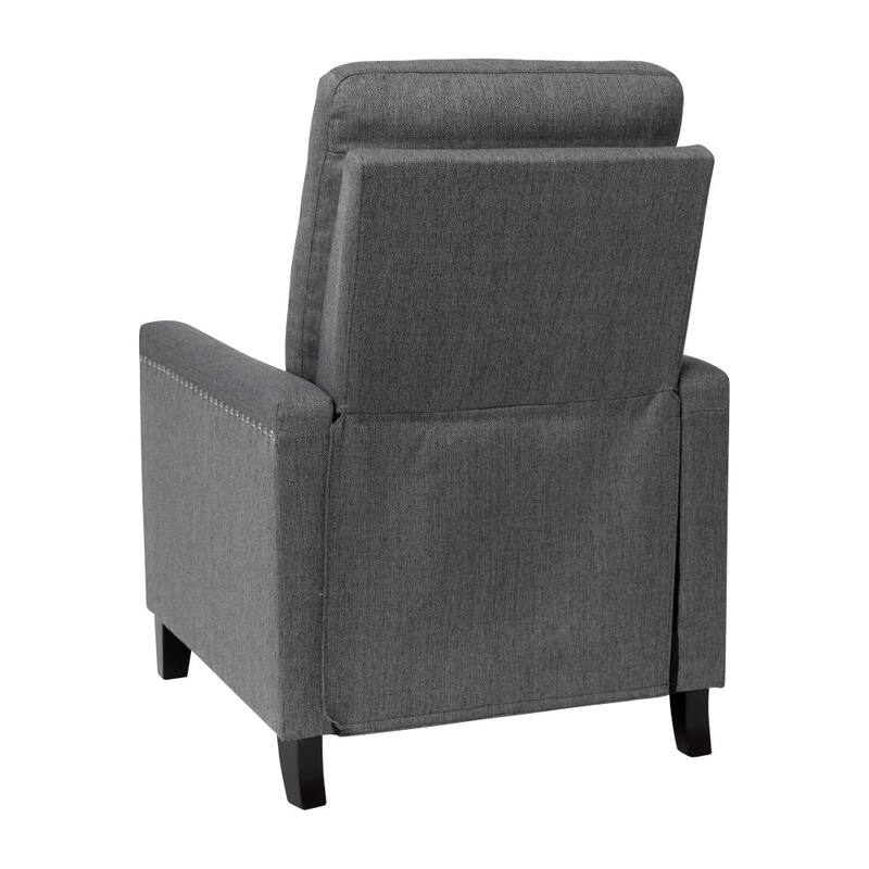 Push Back Recliner with Pillow Style Backrest and Accent Nail Trim
