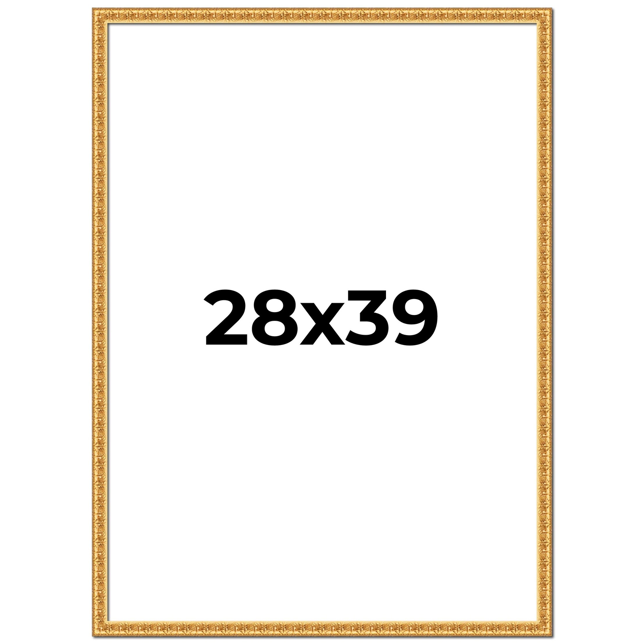 28x39 Frame Gold Real Wood Picture Frame Width 1 inches | Interior