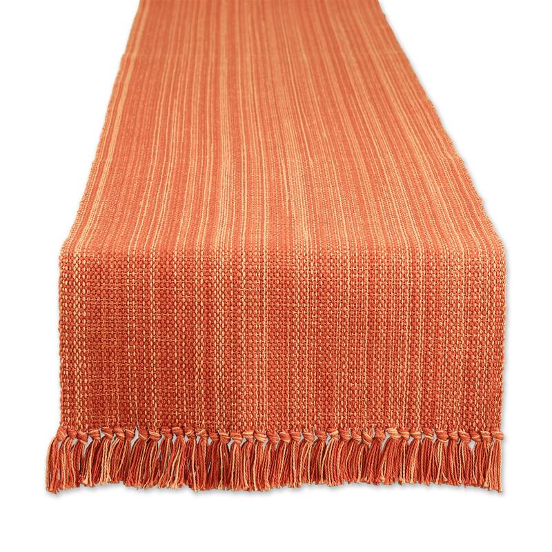 DII Variegated Taupe Fringe Table Runner 13x72 - Table Runner, 13x72" - Spice