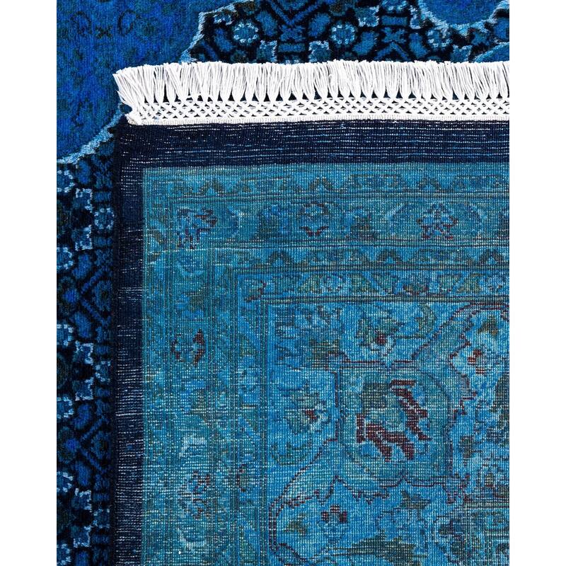Fine Vibrance One-of-a-Kind Hand-Knotted Area Rug - Blue, 8' 2" x 10' 4" - 8' 2" x 10' 4"