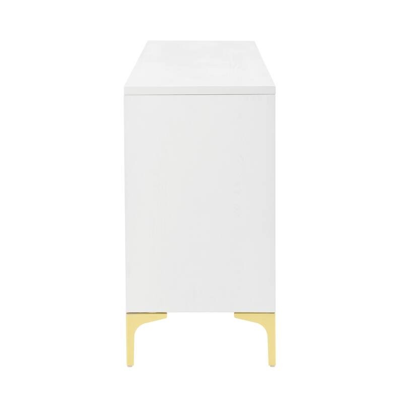 Modern 4-Door Buffet Cabinet Sideboard Cabinet with Adjustable Shelves, Push-Open Door Design, for Living Room and Kitchen