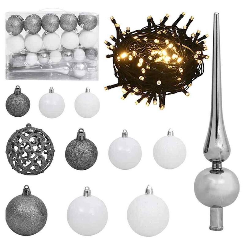 vidaXL Artificial Pre-lit Christmas Tree with Ball Set and Pinecones Xmas Tree