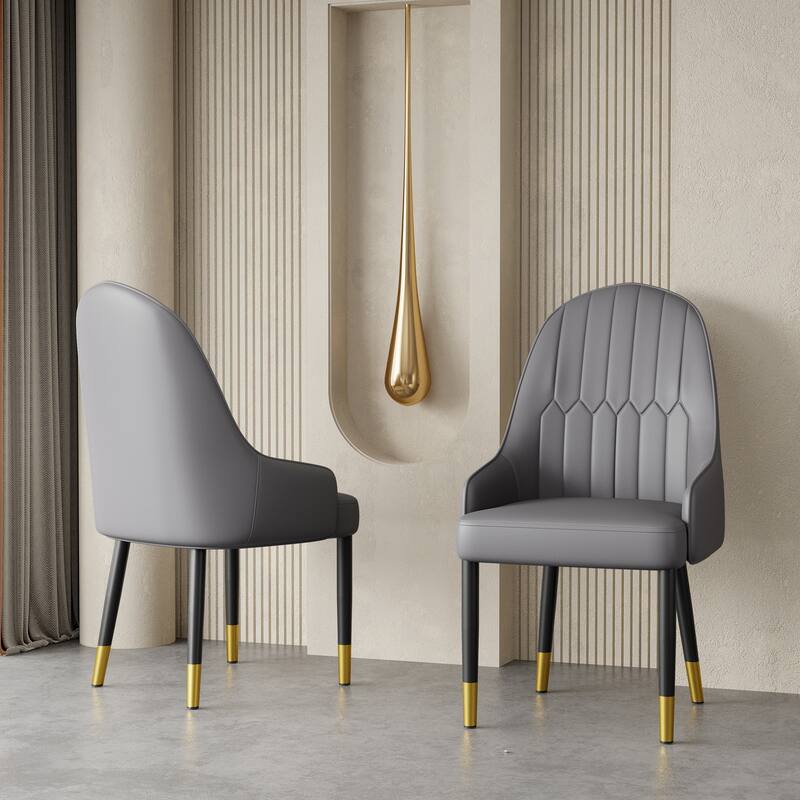 Modern Leather Dining Chair Set of 2