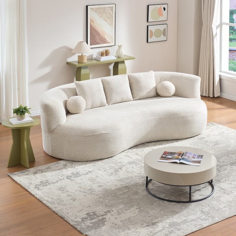 Christopher Knight Home - Modern Upholstered 3-Seater Sofa - Sesame