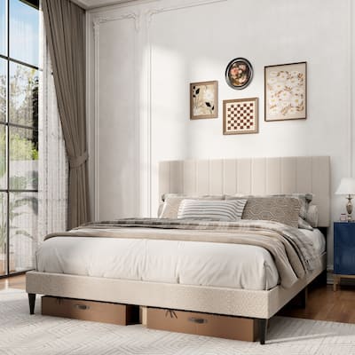 Queen Size Upholstered Platform Bed