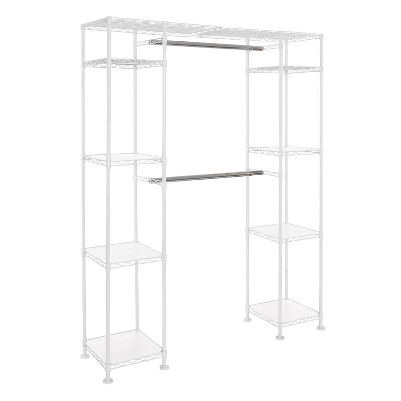 Seville Classics Expandable Closet Organizer System, White