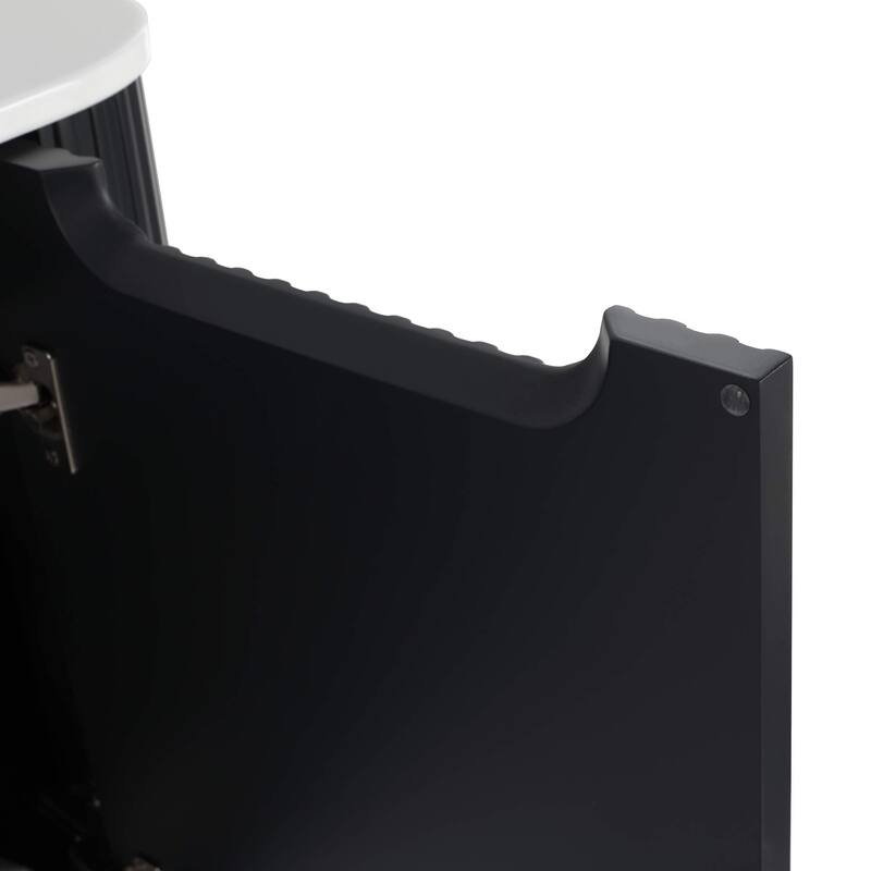 Caskvalley Modern Bathroom Vanity with Straight Fluted Design - Sink Included
