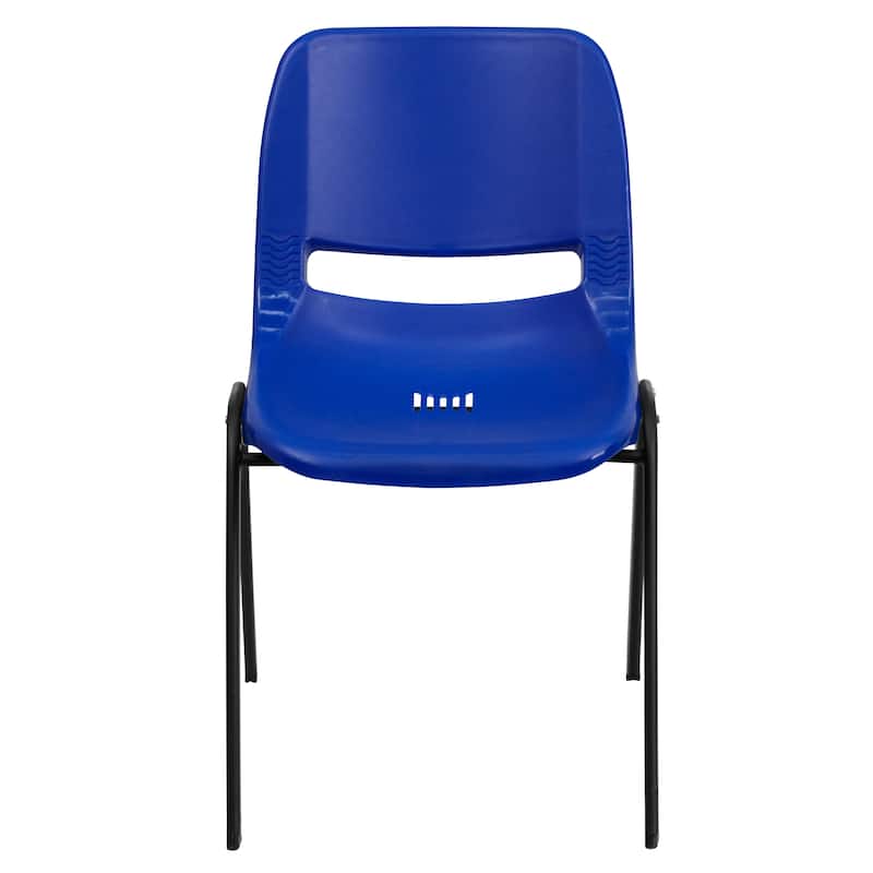 5 Pack 880 lb. Capacity Ergonomic Shell Stack Chair with Metal Frame - 23.5"D x 19.25"W x 32"H