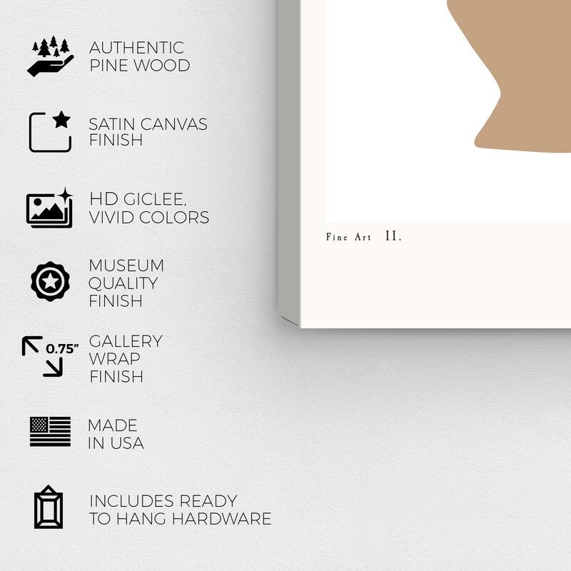 Wynwood Studio Canvas Abstract Boheme Trendy Vase Brown and Tan Modern & Contemporary Wall Art Canvas Print