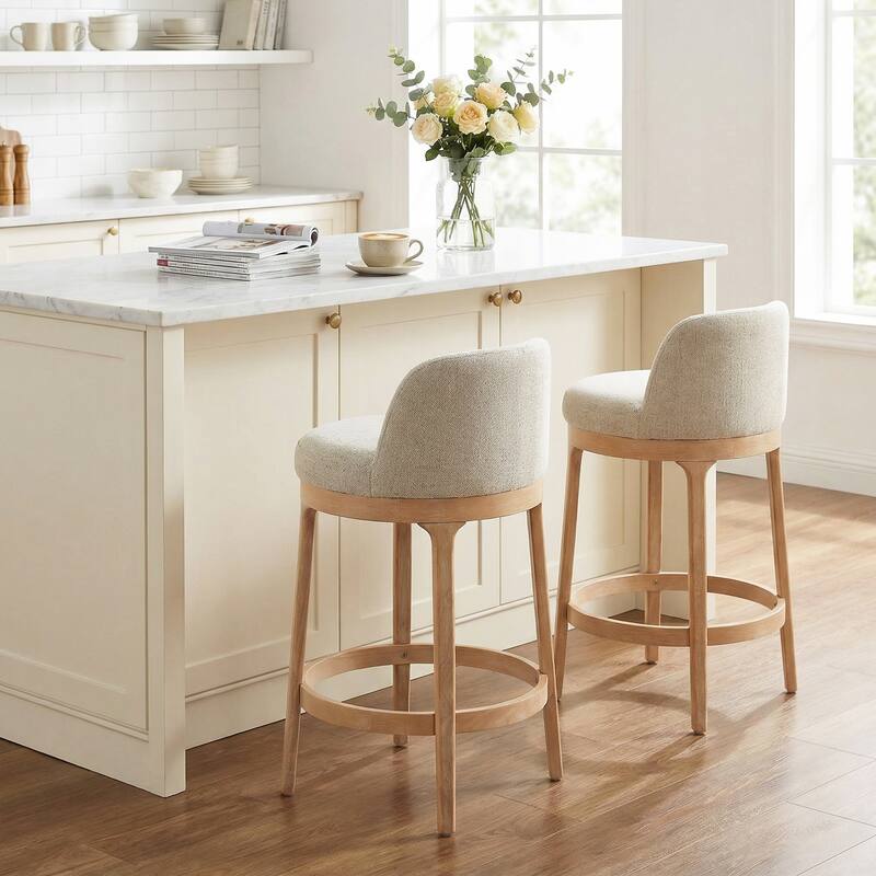 Christopher Knight Home - Chole Modern Wooden Upholstered Counter Stool