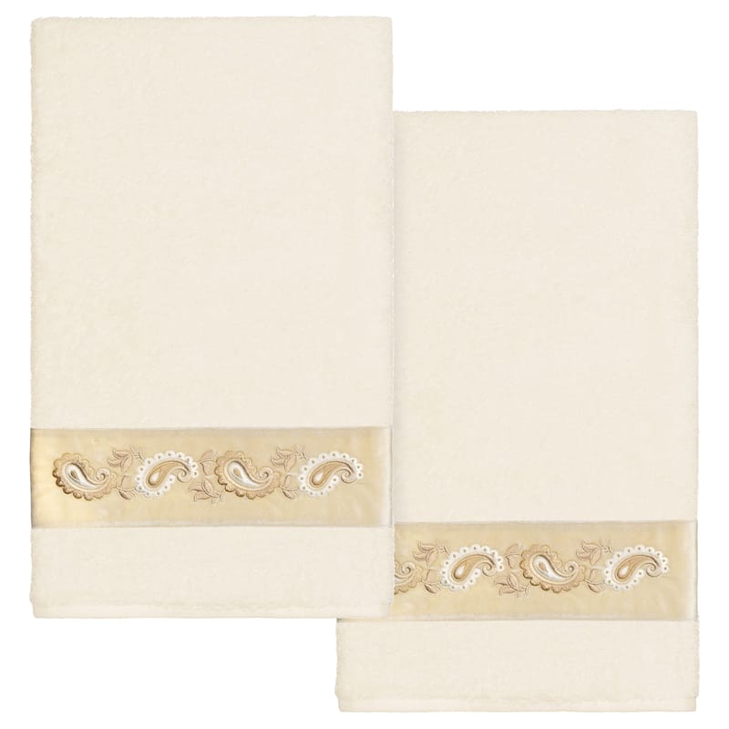 Authentic Hotel and Spa Turkish Cotton Mackenzie 2PC Bath Towel Set - Cream