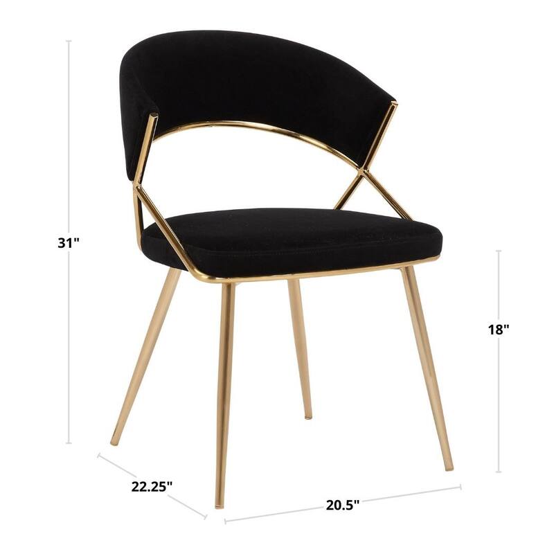 Silver Orchid Tatyana Gold Upholstered Dining Chair (Set of 2)