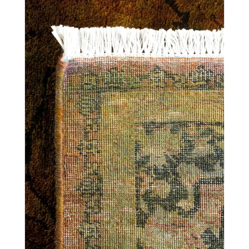 Overton Hand Knotted Wool Vintage Inspired Modern Contemporary Overdyed Yellow Area Rug - 2' 8" x 4' 1"