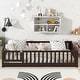 preview thumbnail 2 of 173, Toddler Floor Bed with Fence and Door, Montessori Platform Floorbed with Safety Guardrails for Children Boys Girls Kids Playroom