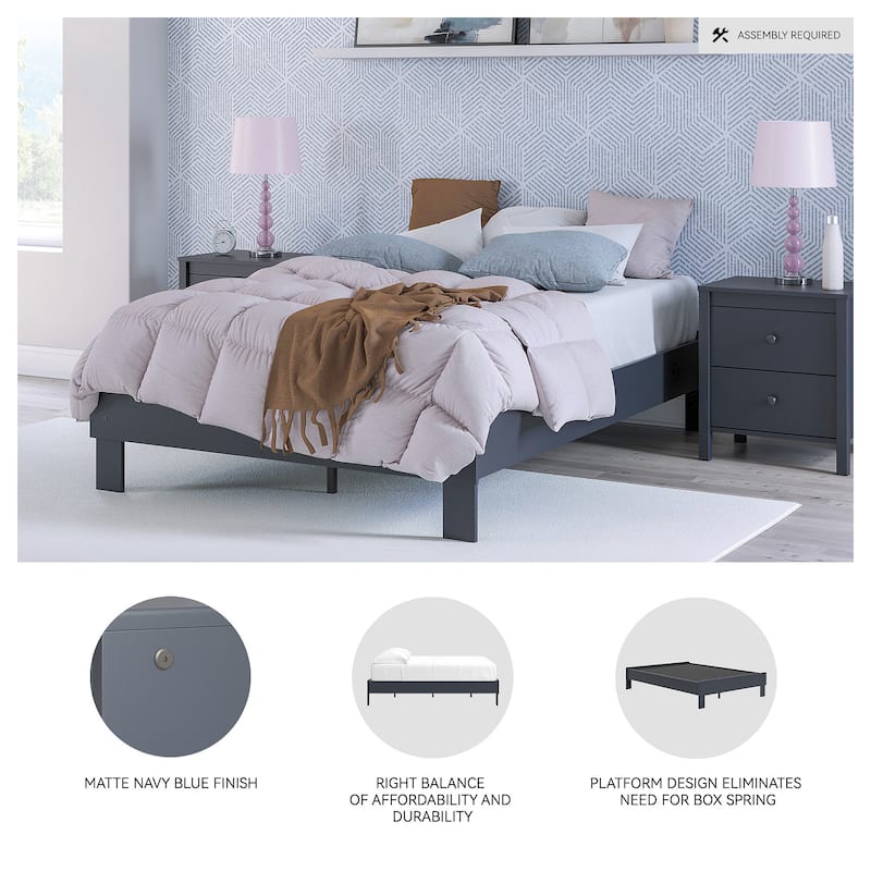 Signature Design by Ashley Simmenfort Blue Platform Bed