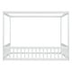 preview thumbnail 13 of 49, Full Size Wood Canopy Bed with Guardrails,Floor Bed For Kids