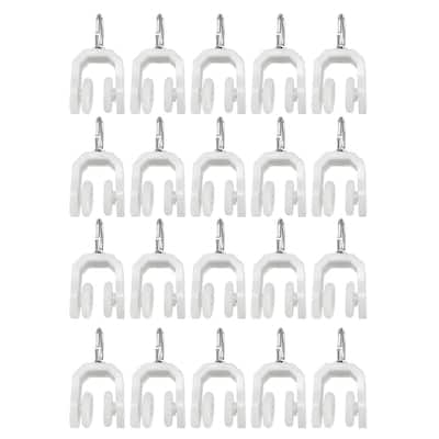 Curtain Track Rollers Stainless Steel Frame Wheeled Carrier 14mm 20Pcs - Silver Tone, White