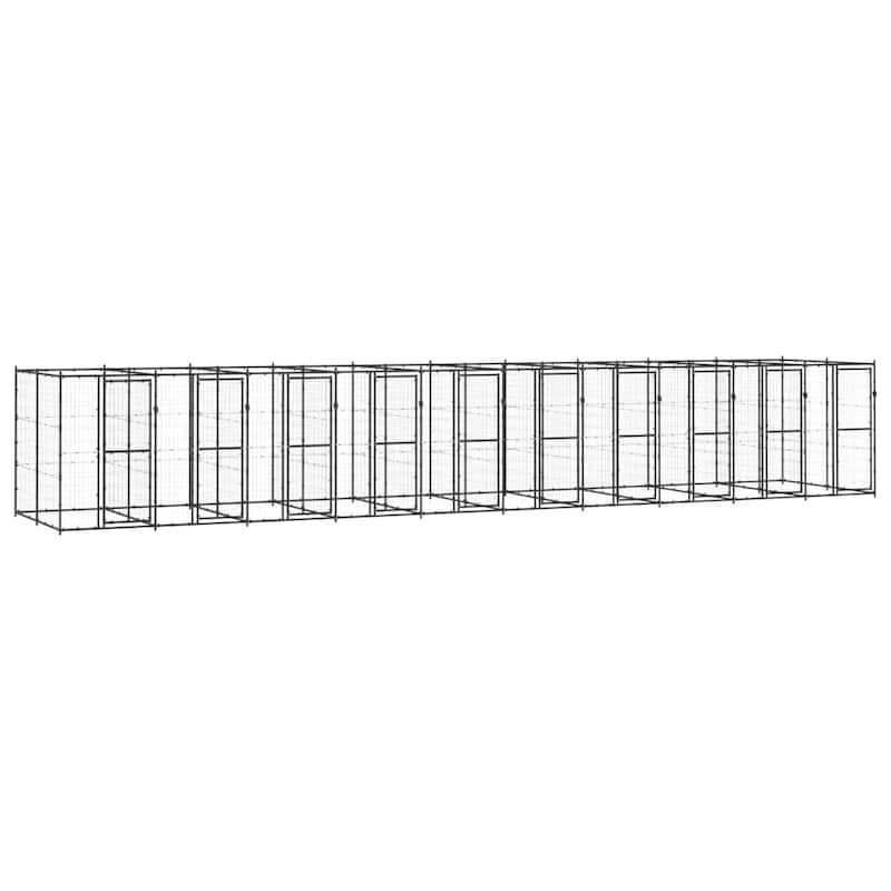 vidaXL Outdoor Dog Pen Pet Crate Kennel Cage Playpen House for Yard Steel