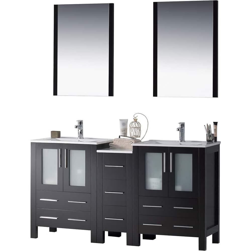 Blossom Sydney 60" Solid Wood Double Sink Bathroom Vanity with Cabinet
