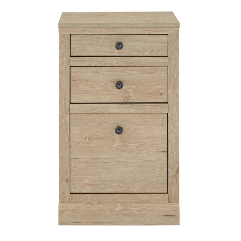 Hinesburg 40 in. Corner Desk with USB Chargers and 3-drawer File Cabinet by iNSPIRE Q Classic