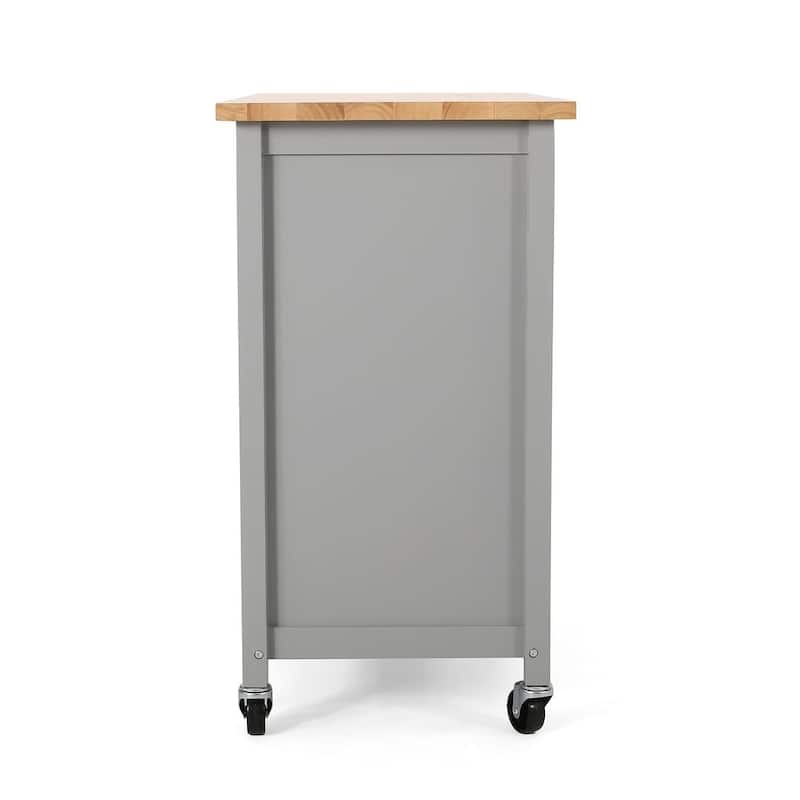 Modern Wooden Kitchen Cart with Wheels Drawer and Cabinet by Christopher Knight Home