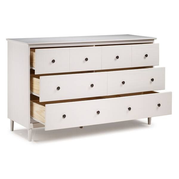 Shop Offex Modern 6 Drawer Solid Pine Wood Dresser White Free