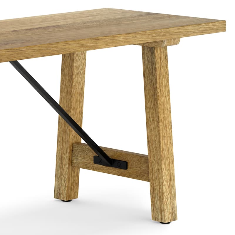 WYNDENHALL Jake SOLID MANGO WOOD 47 inch Wide Industrial Contemporary Bench in Natural - 14" d x 47" w x 17" h